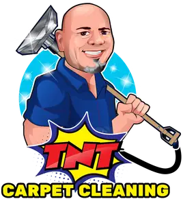 A cartoon of a man holding a vacuum for carpet cleaning